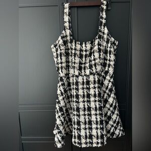 Eloquii Black and White Tweed Jumper Dress